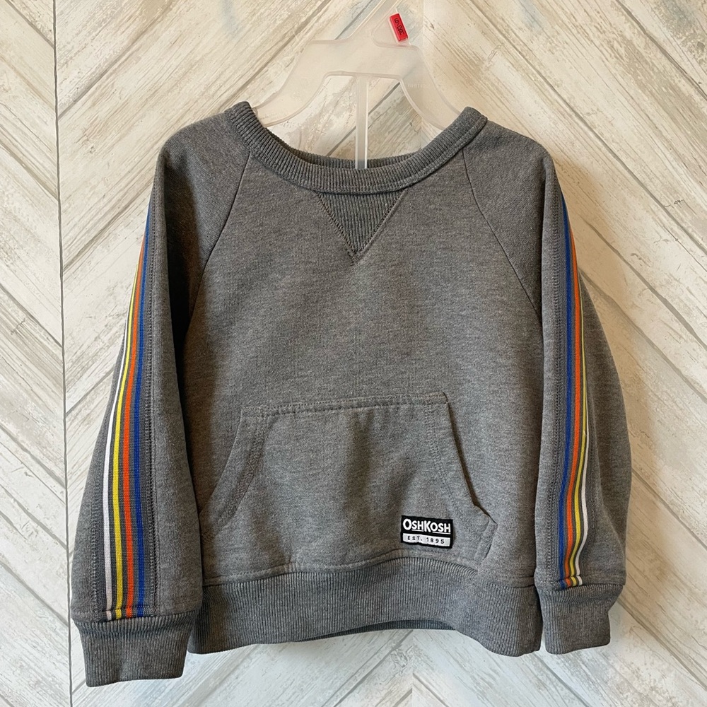 OshKosh B'gosh Gray Kids Sweatshirt with Rainbow Stripes